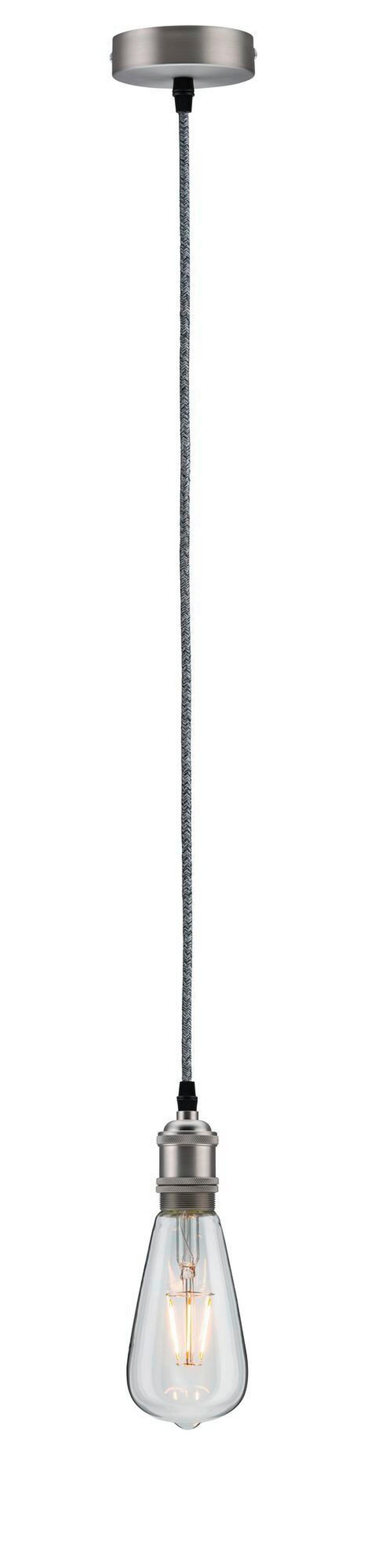 Hängeleuchten H: 200 cm 1-Flammig, Metall Grau - Basics (10,0/200cm) - Paulmann