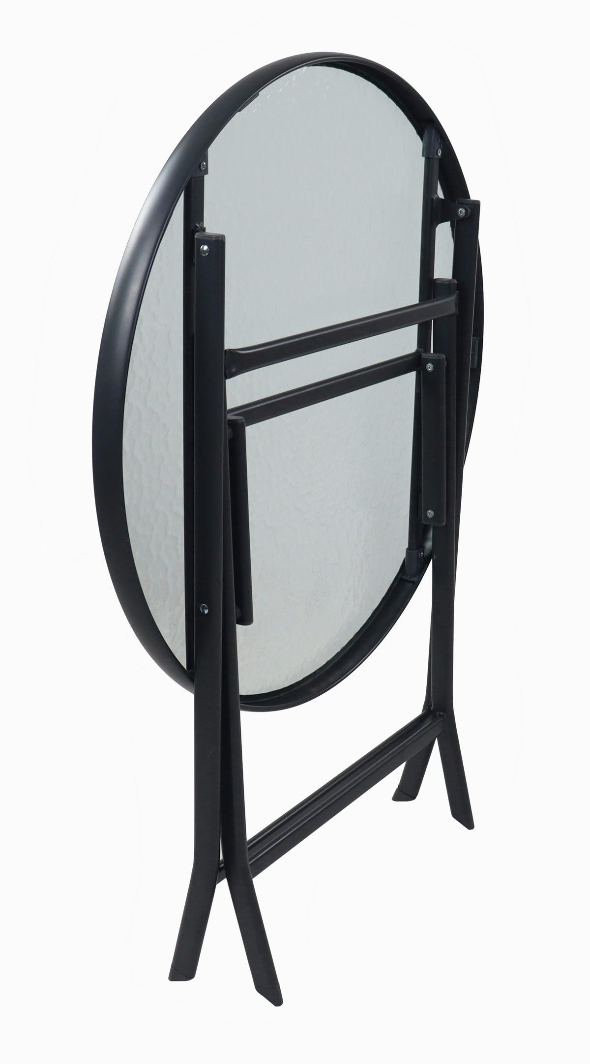 Gartentisch Sonlas XL Anthrazit D: 70 cm - Anthrazit, MODERN, Glas/Metall (70/70cm) - MID.YOU