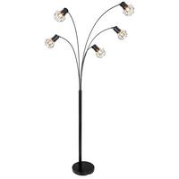 Stehlampe Priska Schwarz - Schwarz, Basics, Metall (74/80/204cm) - Globo