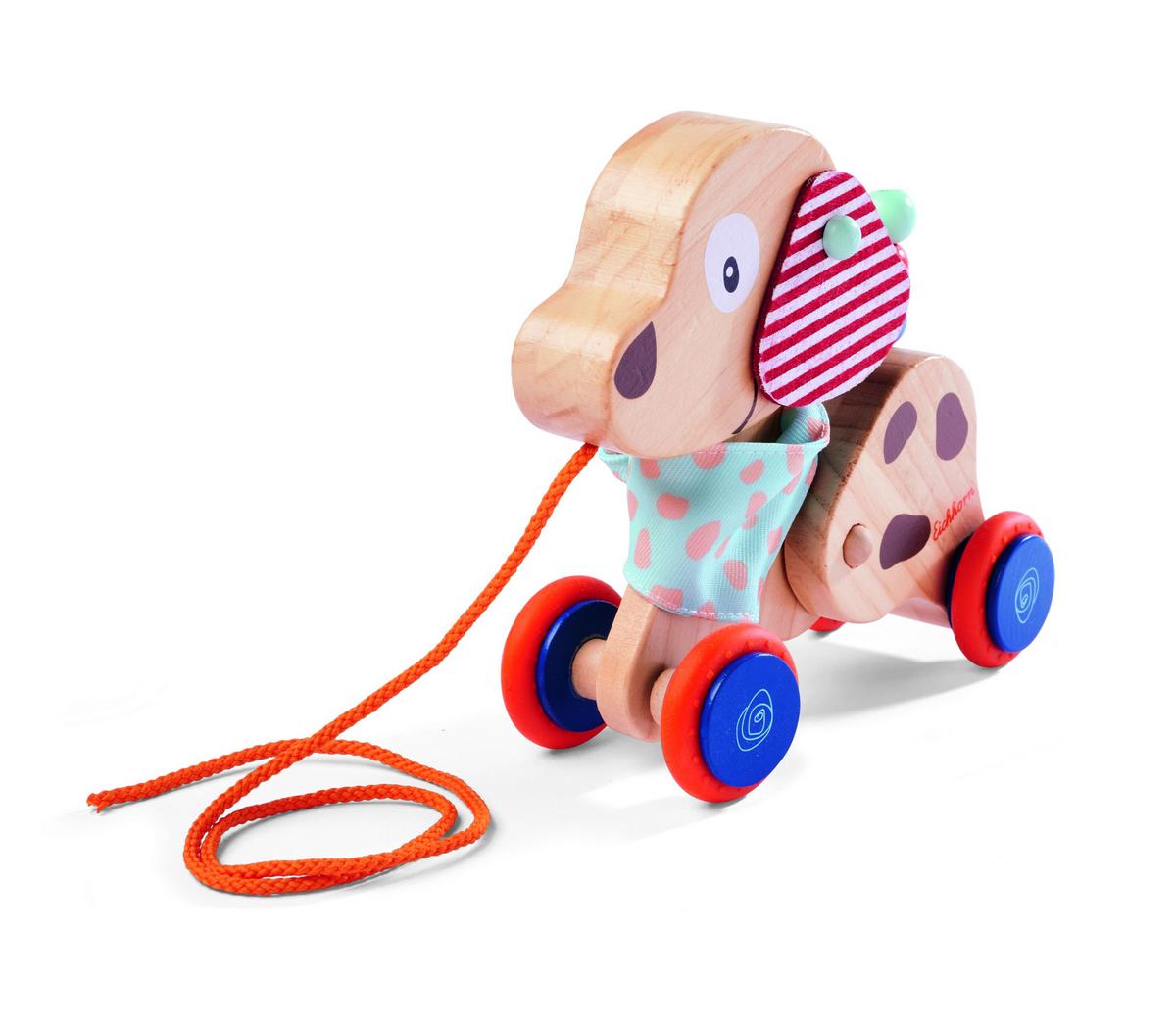 Nachziehtier Hund geräuschlos - Multicolor, Basics, Holz/Kunststoff (9/17,5/17cm) - Simba