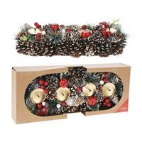 Stojan na svíčky WREATH 40CM ADVENT PINECONE - Basics, plast (40/15/8cm)