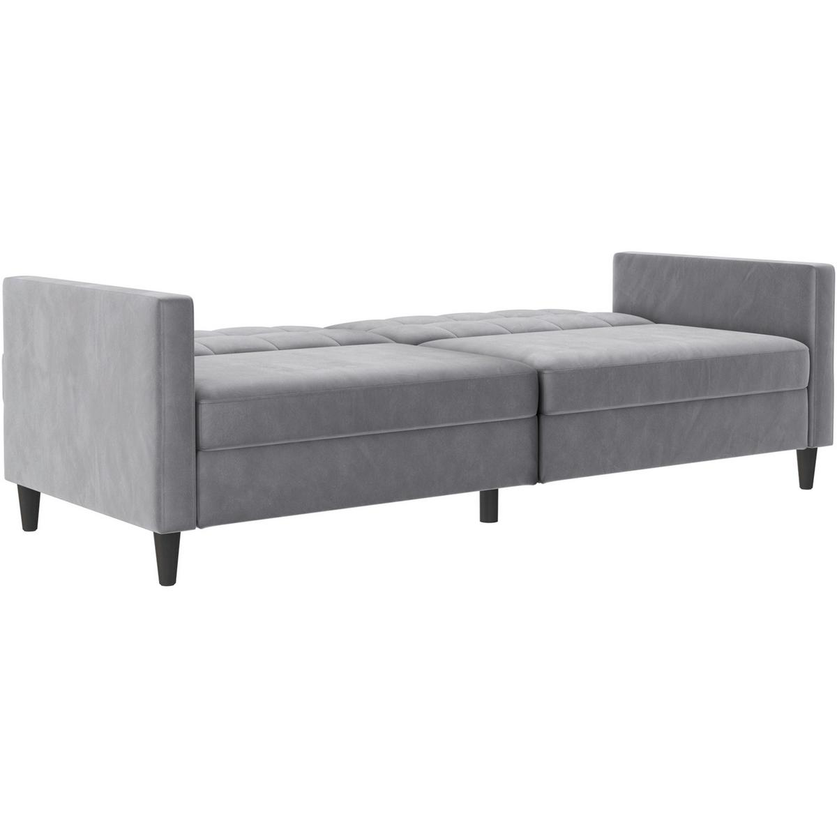 Schlafsofa Hannover Grau, mit Schlaffunktion - Schwarz/Grau, Basics, Textil (203/82/83cm) - Livetastic