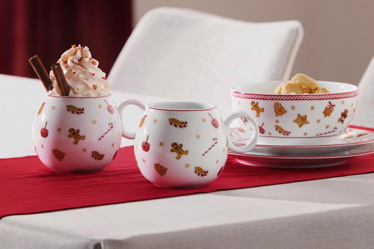Šálek XMAS - GINGER - bílá/červená, Konvenční, keramika (10,3/8,5cm) - Mömax