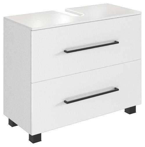 Waschbeckenunterschrank Mit Soft-Close Luzern B: 70 cm - Schwarz/Weiß, KONVENTIONELL, Holzwerkstoff (70/54/35cm) - Held