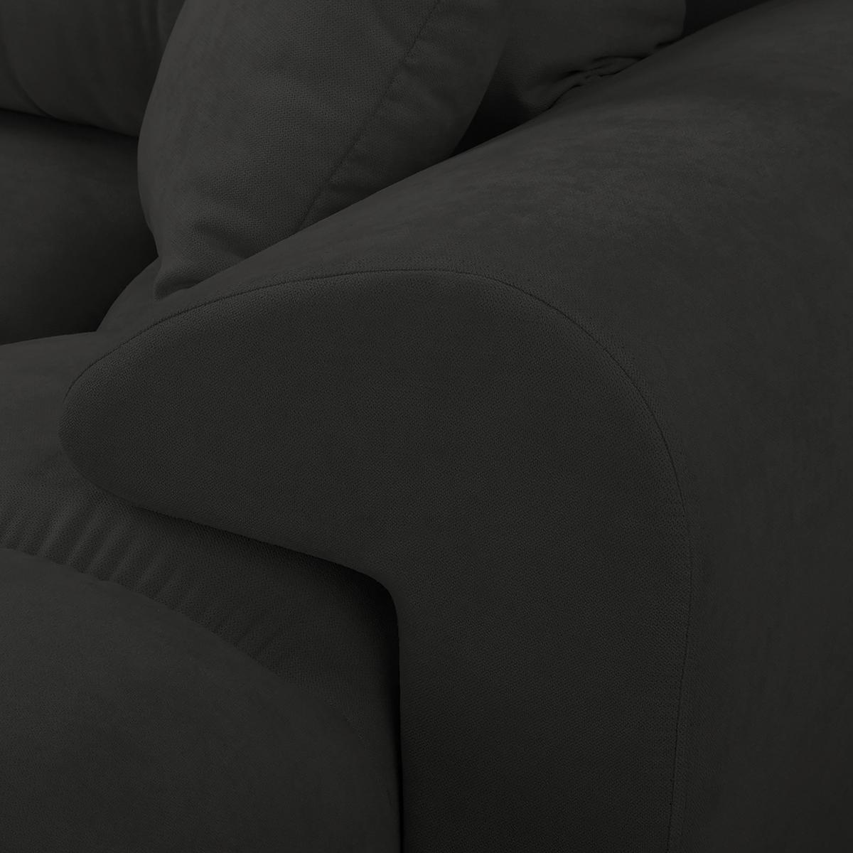 Ecksofa Azzuro Dunkelgrau S: 256x175cm - Dunkelgrau/Silberfarben, Design, Textil (256/175cm) - Livetastic