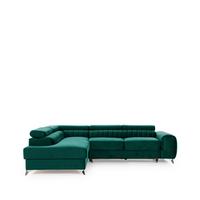 Ecksofa Laurence Grün S: 205x278 cm - Silberfarben/Grün, Design, Textil (205/278cm) - MID.YOU