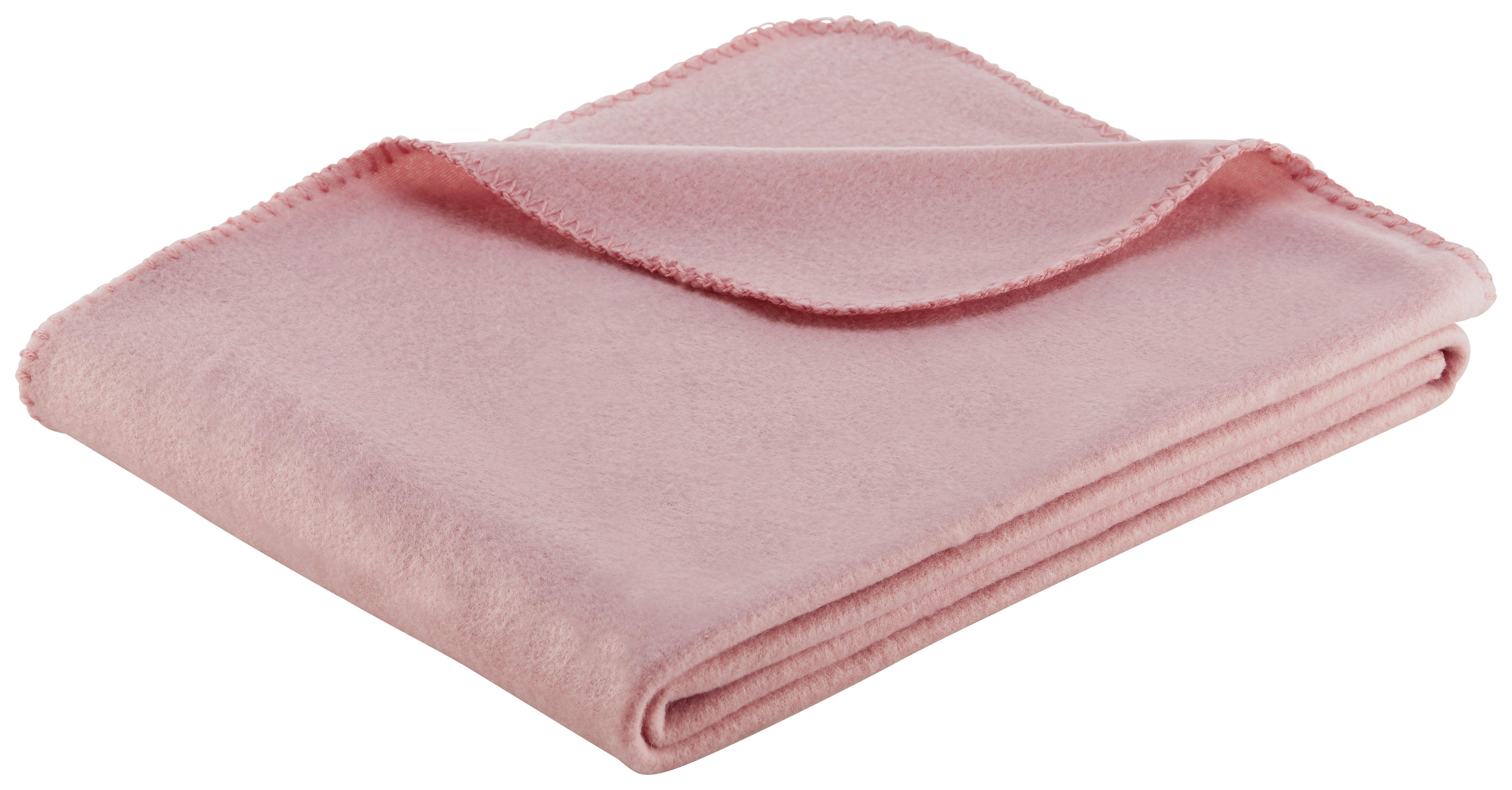 FLEECOVÁ DEKA Bea, 130/160 cm - růžová, textil (130/160cm) - Modern Living