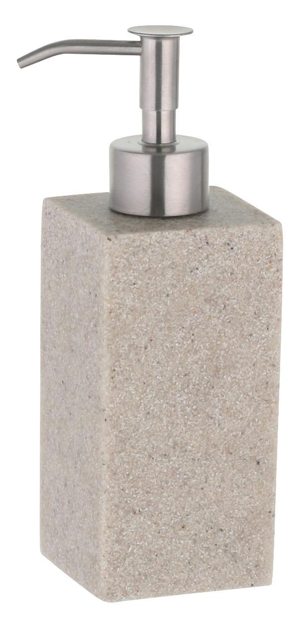 Seifenspender Venedig - Beige, MODERN, Stein (6,5/18/6cm)