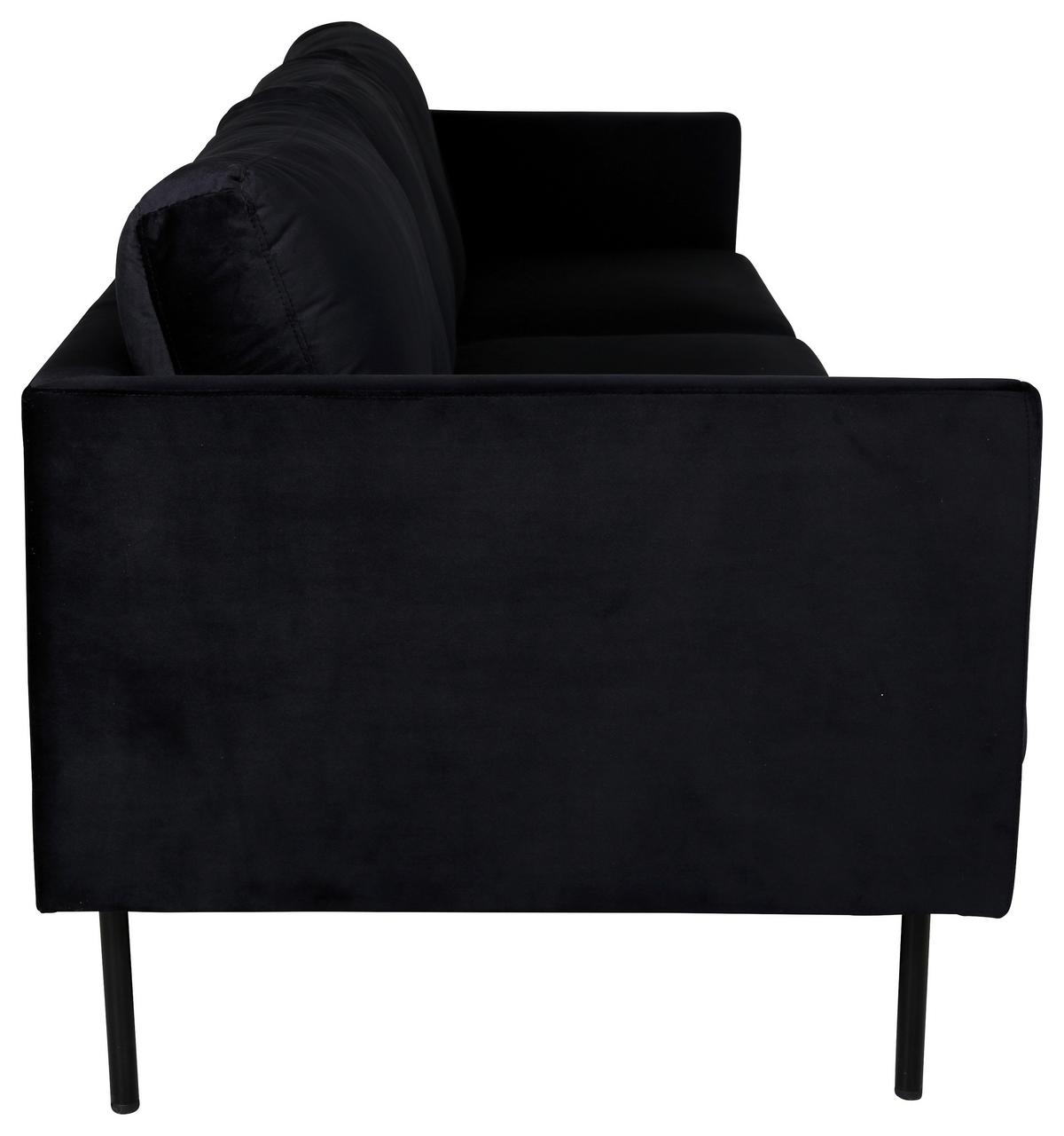 3-Sitzer-Sofa Zoom - Schwarz, Design, Textil/Metall (260/78/80cm) - Livetastic