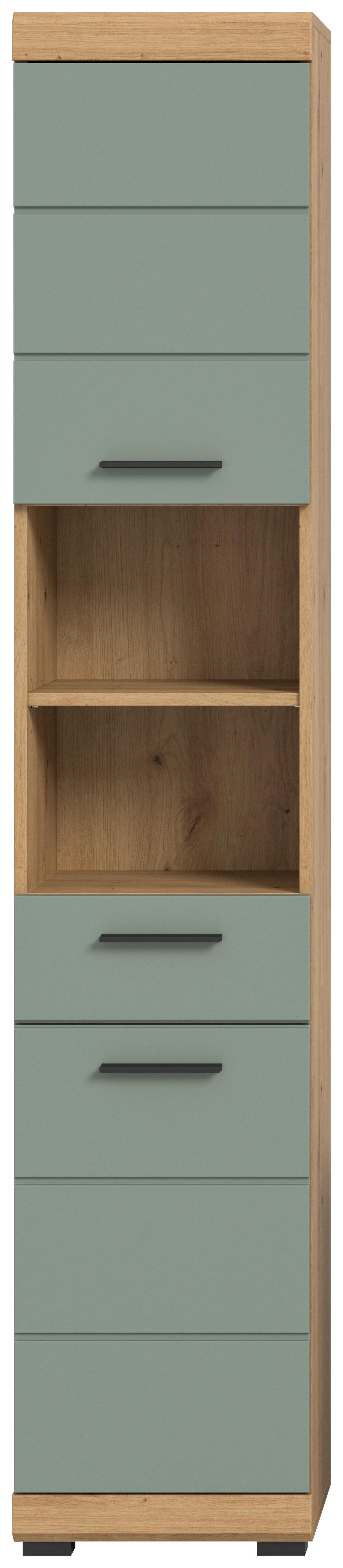 Hochschrank Scout Salbeigrün B: 37 cm - Salbeigrün/Schwarz, MODERN, Holzwerkstoff (37/191/31cm) - MID.YOU