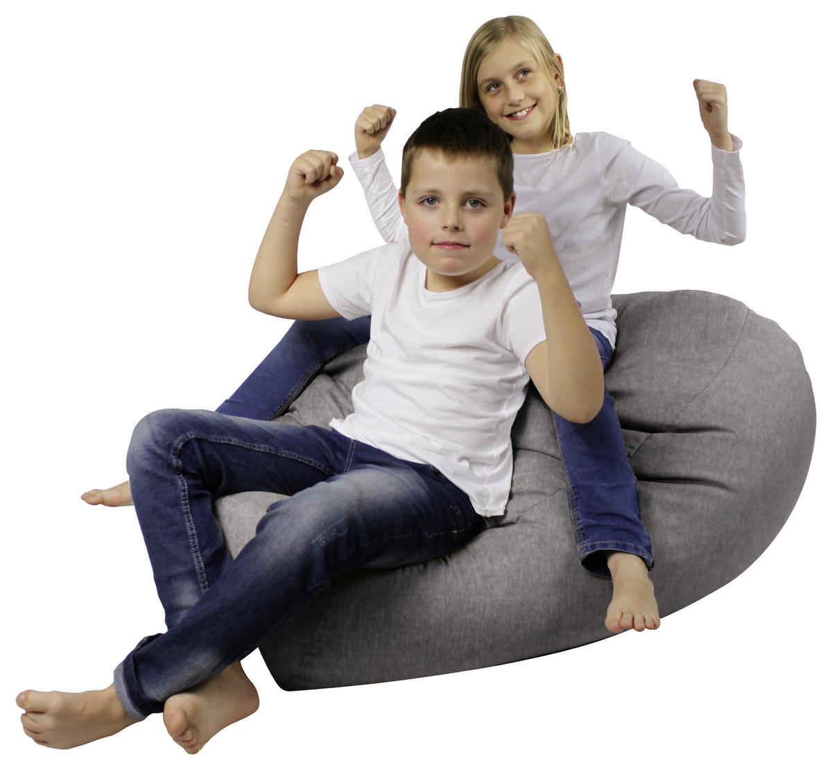 Sitzsack Buzz Soft Grau - Grau, Basics, Textil (85/120/85cm) - Ondega