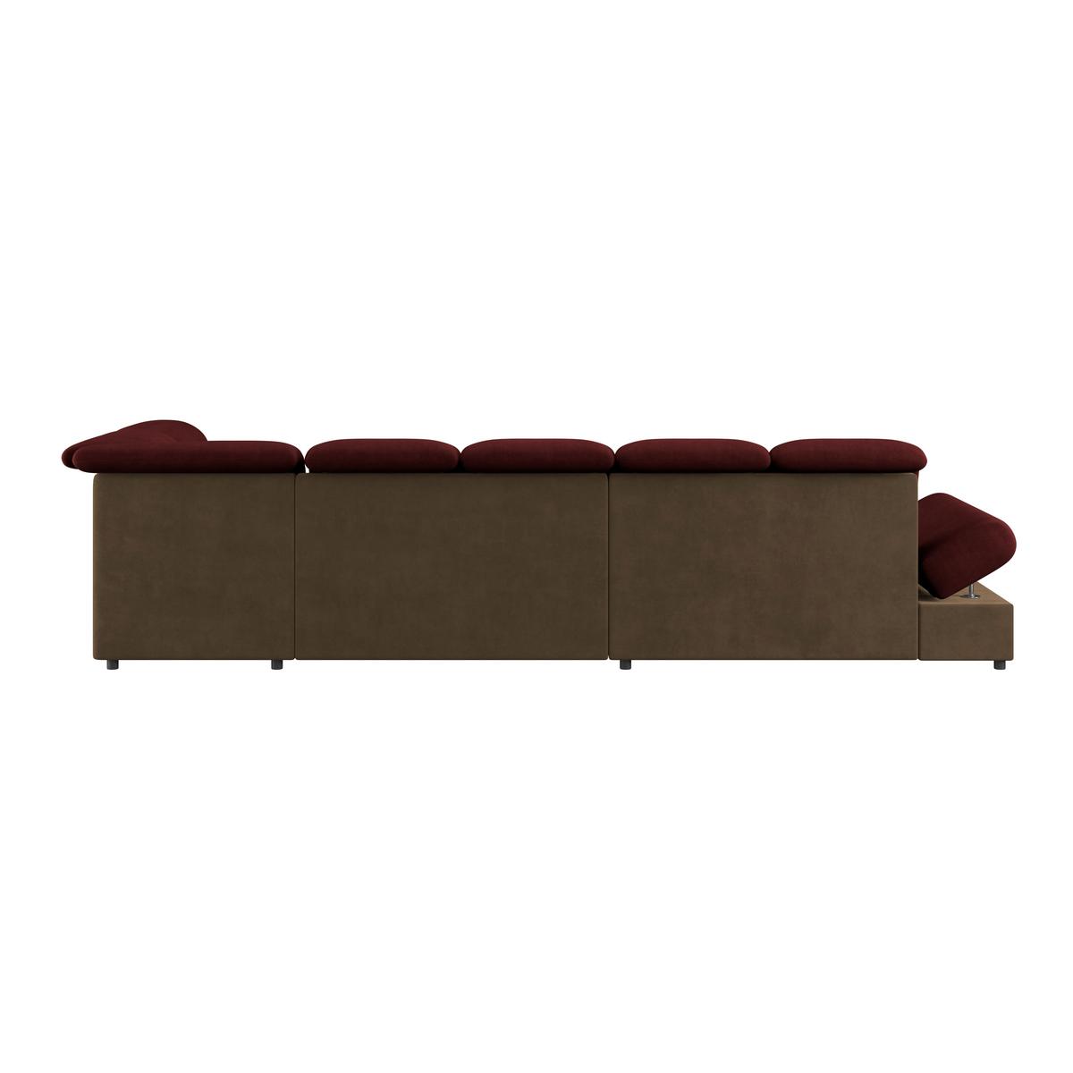 Wohnlandschaft Madera Rubinrot, S: 358x212 cm - Hellbraun/Rot, KONVENTIONELL, Kunststoff/Textil (190/358/212cm)