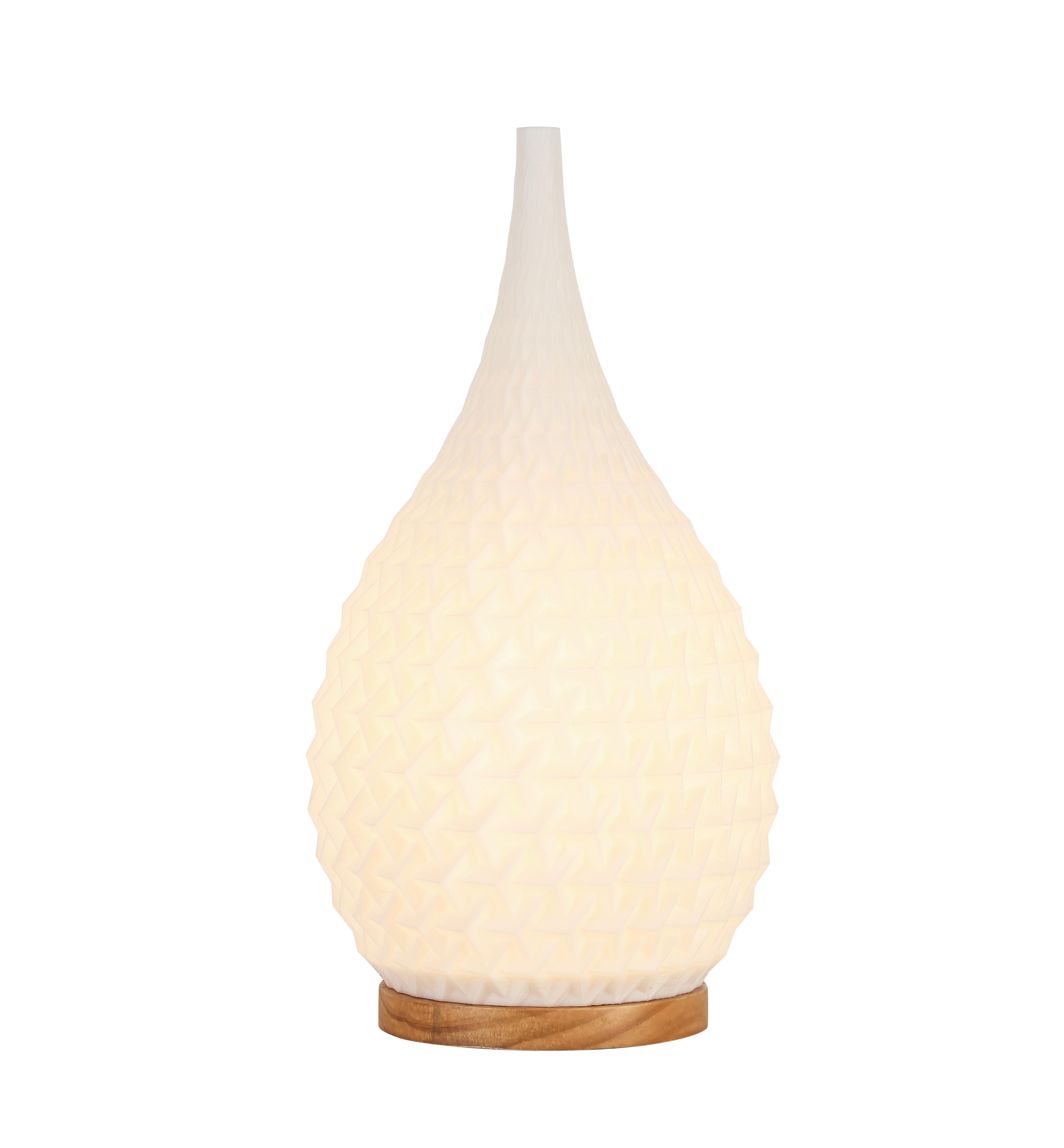 Stolní svítidlo Jotog, V: ca 31,5cm, bílá - bílá/barvy dubu, Moderní, dřevo/plast (16,5/31,5cm) - Mömax