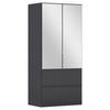 Drehtürenschrank Costa Grau B: 91 cm - Grau, MODERN, Holzwerkstoff (91/197/54cm) - Rauch Möbel