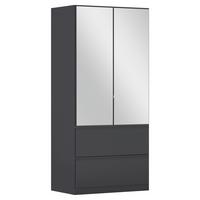 Drehtürenschrank Costa Grau B: 91 cm - Grau, MODERN, Holzwerkstoff (91/197/54cm) - Rauch Möbel