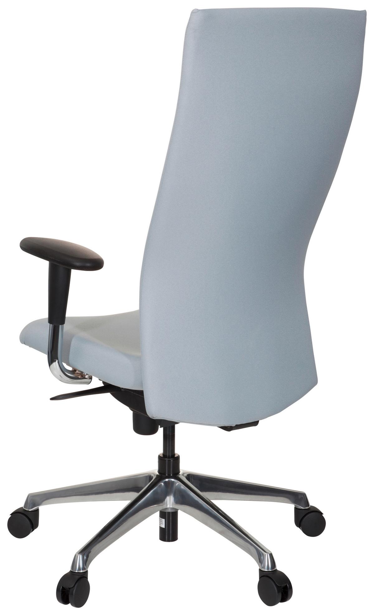 Drehstuhl Office-Tex Armstützen Grau Bis 120kg - Alufarben/Grau, MODERN, Kunststoff/Textil (58/131/54cm) - MID.YOU