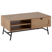 Couchtisch Schwarz L: 100 Cm - Eichefarben/Schwarz, Design, Holzwerkstoff/Metall (100/60/45cm) - MID.YOU