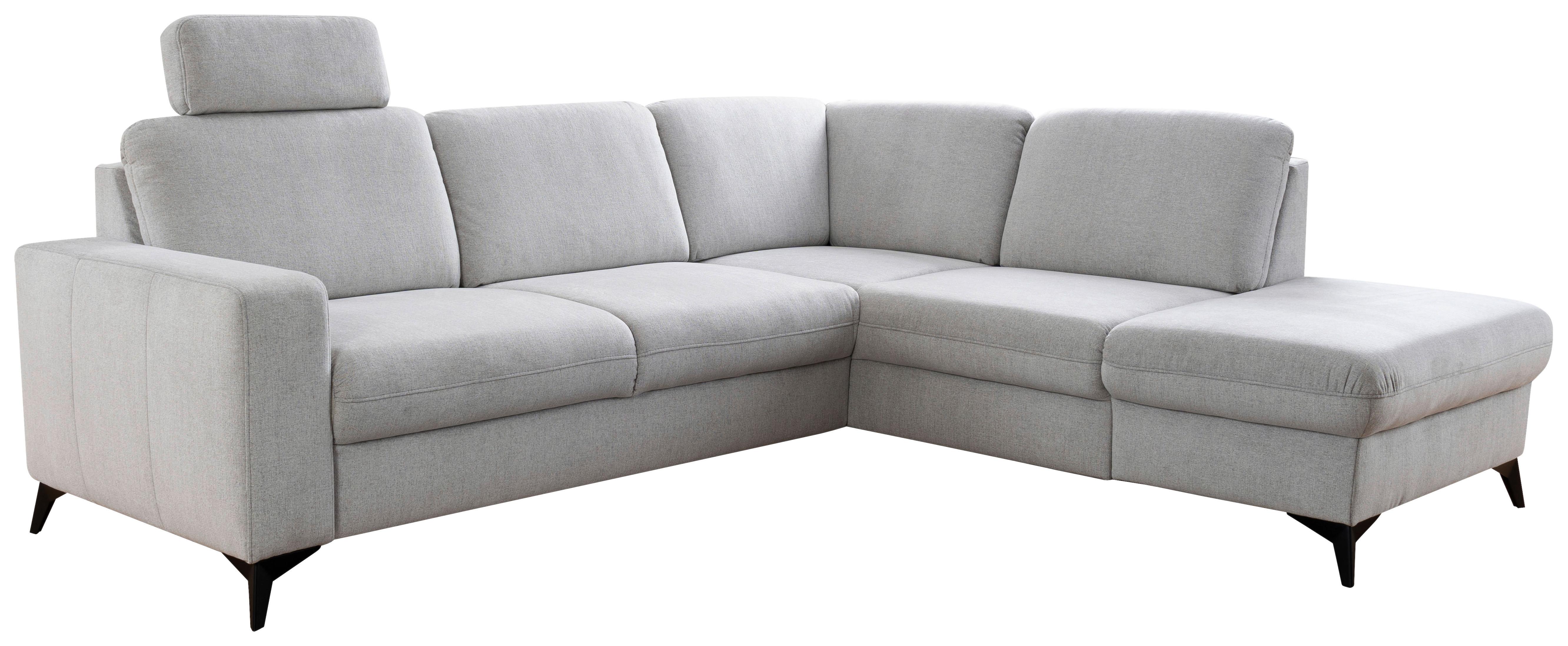 Súprava LOLLAND, pravá, svetlosivý menčester - čierna/svetlosivá, Modern, kov/textil (249/212cm)
