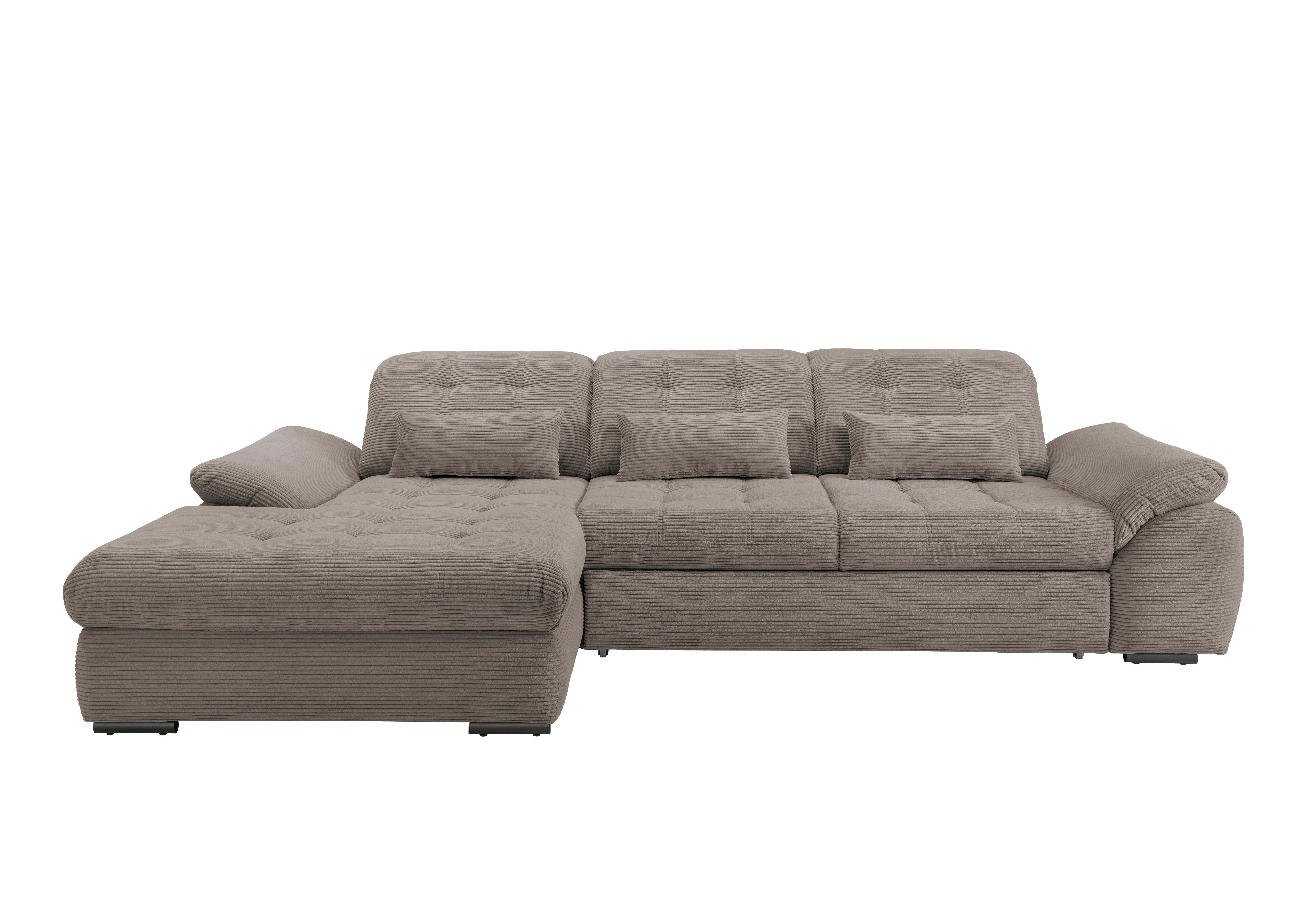 Ecksofa mit Bettkasten Rigatti Graubraun S: 184x314cm - Graubraun/Schwarz, MODERN, Textil (184/314cm) - P & B