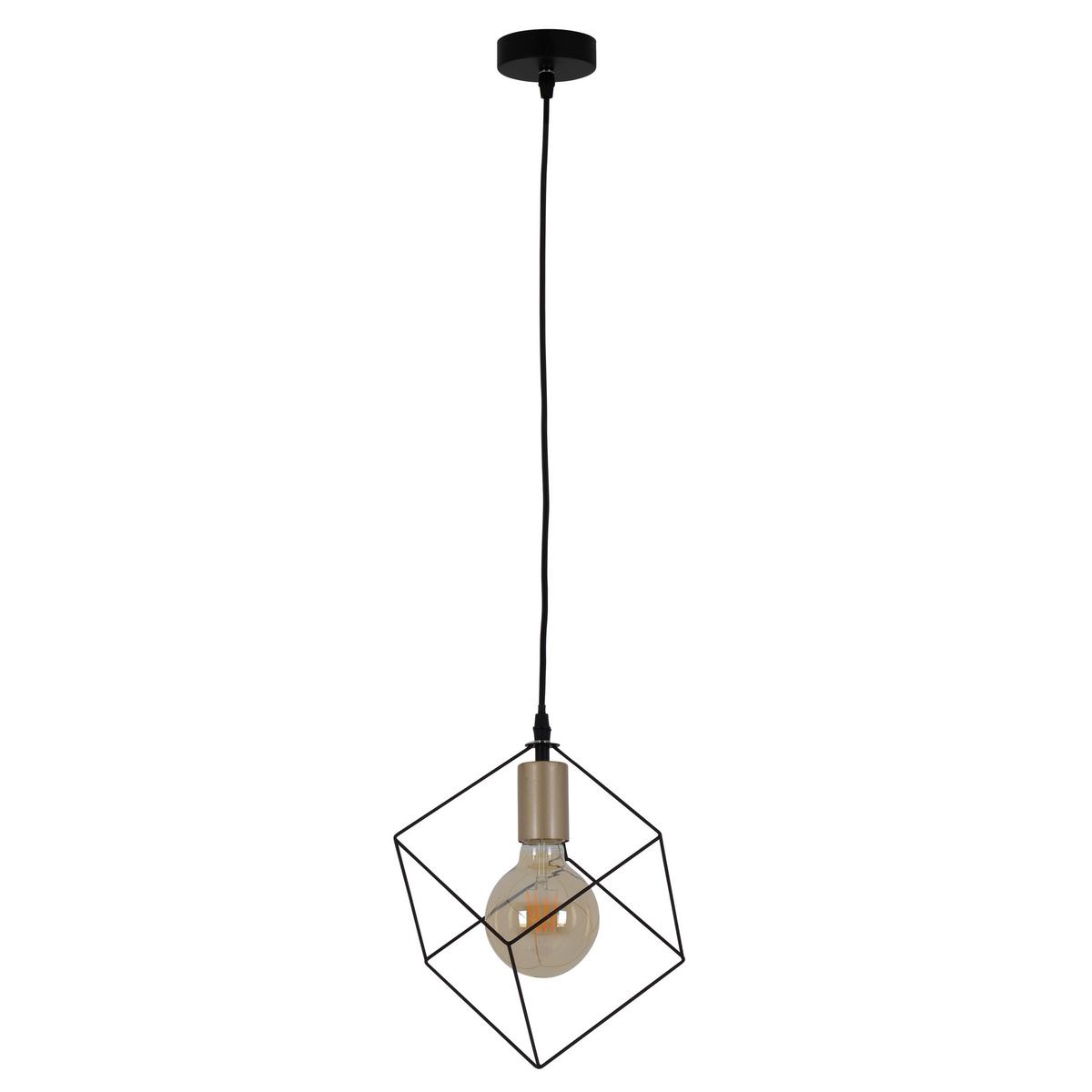 Hängeleuchte Canto H: 118 cm 1-Flammig, Würfelform - Goldfarben, Design, Kunststoff/Metall (16/118cm) - Näve