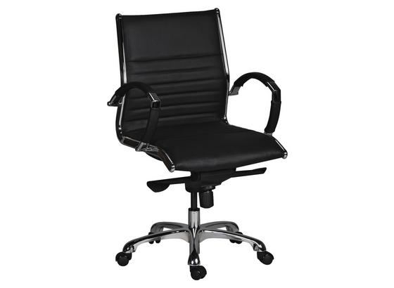 Drehstuhl Salzburg B: ca. 60 cm Schwarz - Silberfarben/Schwarz, MODERN, Leder/Kunststoff (60/97/60cm) - Livetastic Drehstuhl Salzburg B: ca. 60 cm Schwarz - Silberfarben/Schwarz, MODERN, Leder/Kunststoff (60/97/60cm) - Livetastic
