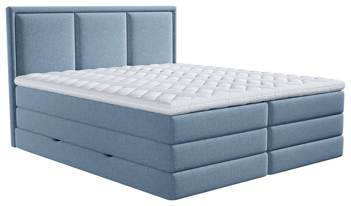 Boxspringbett Swing Blau H3xh4 200x200 Cm - Blau, Design, Holzwerkstoff/Textil (200/200cm) - MID.YOU