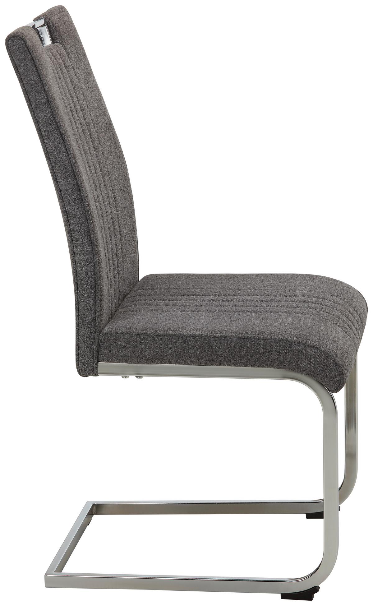 Židle KATJA šedá - šedá/barvy chromu, Moderní, kov/textil (42/98/56cm) - Mömax