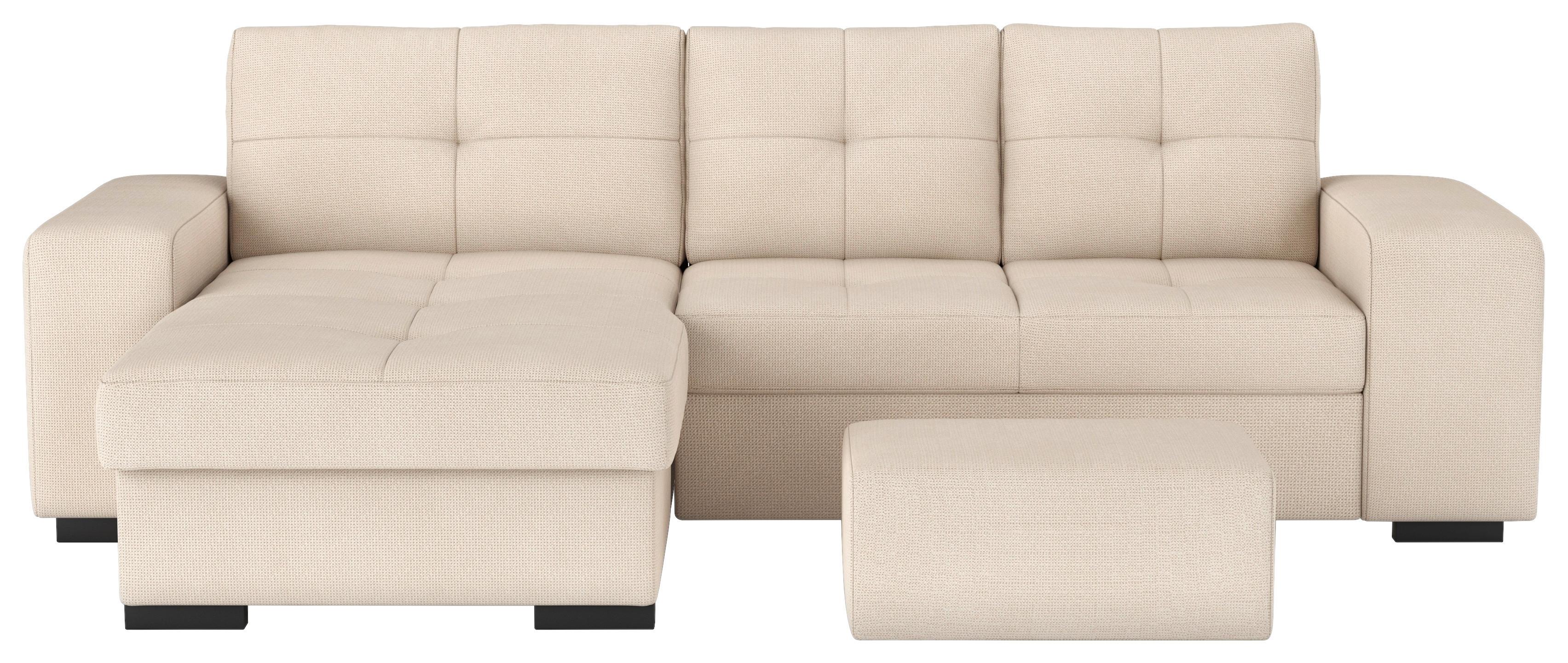 Eckschlafsofa Mattina Naturfarben S: 156x268 Cm - Schwarz/Naturfarben, MODERN, Textil (156/268cm) - MID.YOU