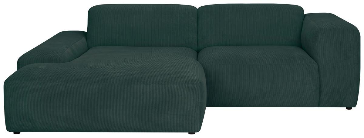 Ecksofa Hannah Grün 170x252 cm - Schwarz/Grün, Design, Textil (170/252cm) - MID.YOU
