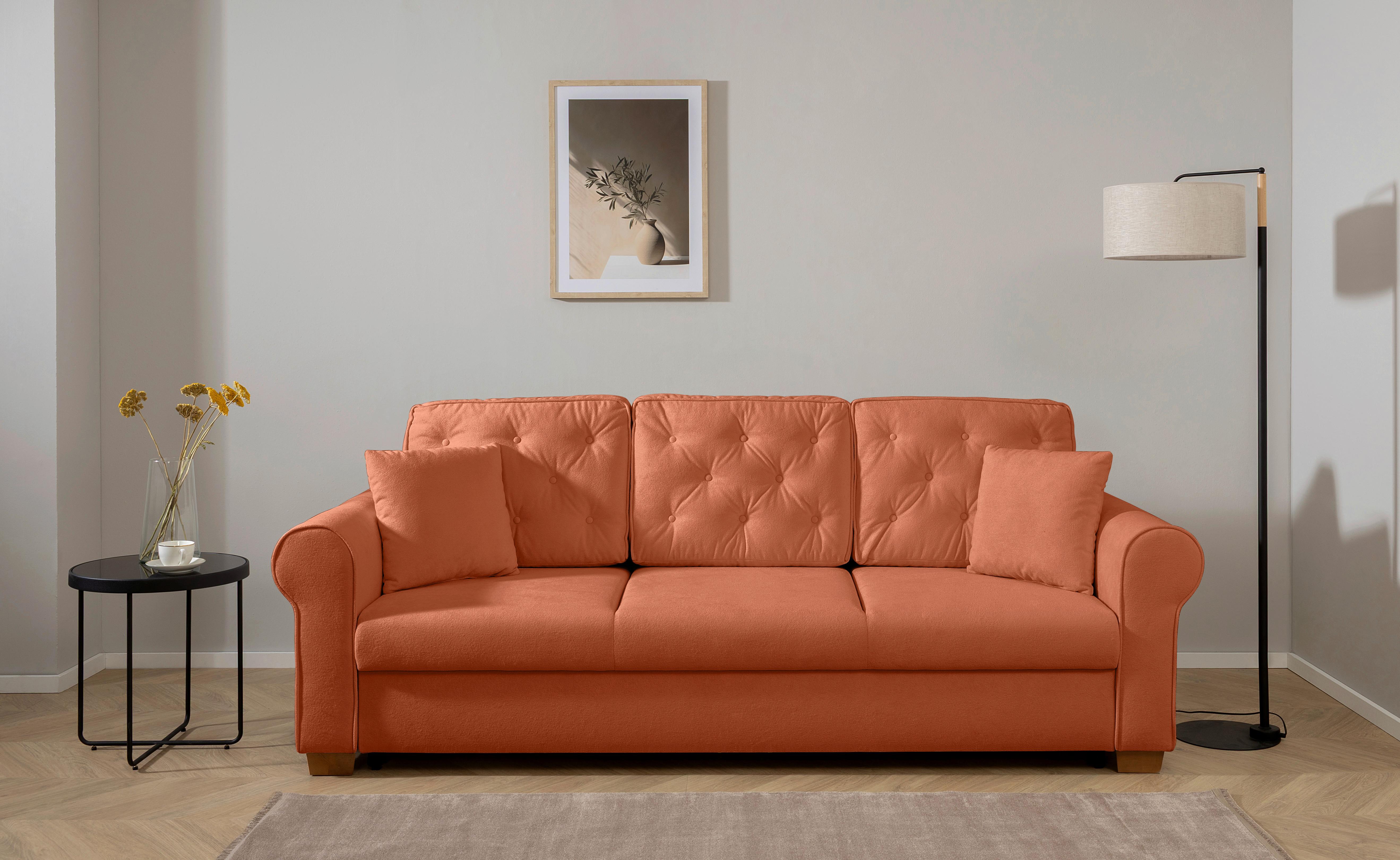 Schlafsofa Arles, Rostfarben 25 B: 240 Cm - Rostfarben/Buchefarben, Design, Textil (240/94/98cm) - MID.YOU