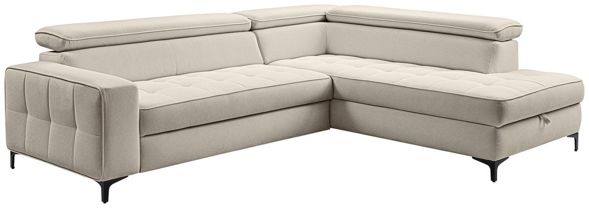 Ecksofa Nala Grau S: 251x203cm - Schwarz/Grau, Design, Textil (251/203cm) - MID.YOU