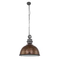 Pendelleuchte Bikkel - Braun, Trend, Glas/Metall (52/153/52cm)