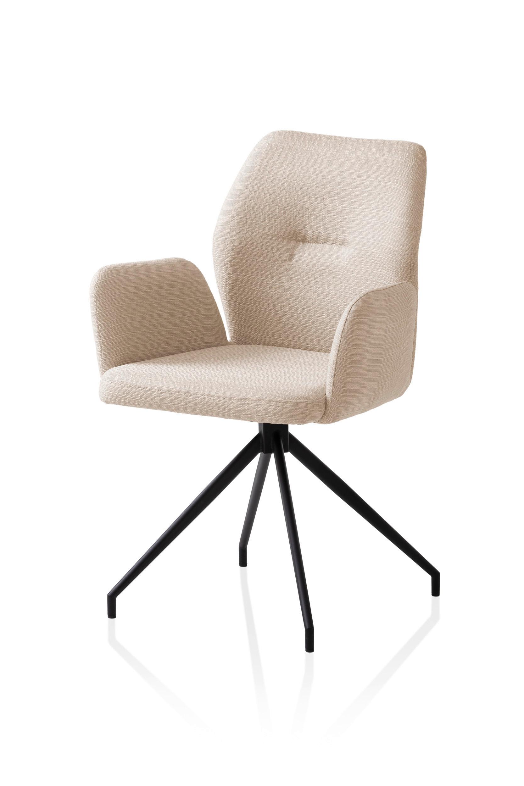 Armlehnstuhl Beige B: 59cm - Beige/Schwarz, MODERN, Textil/Metall (59/88/58cm) - Livetastic