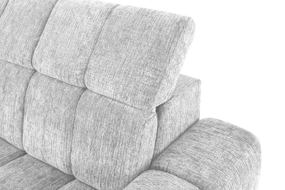 Rohová sedačka LAYA, pravá, stříbrná žinylka KANSAS - barvy stříbra/hořčicově žlutá, Moderní, textil (250/155cm) - Premium Living