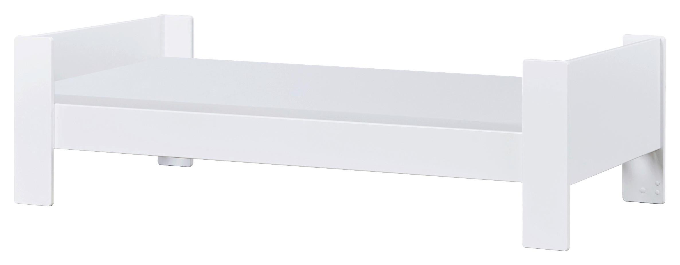 Kinder-/Juniorbett Pure Weiß, Lf: 90x200 cm - Weiß/Naturfarben, MODERN, Holz/Holzwerkstoff (90/200cm) - MID.YOU