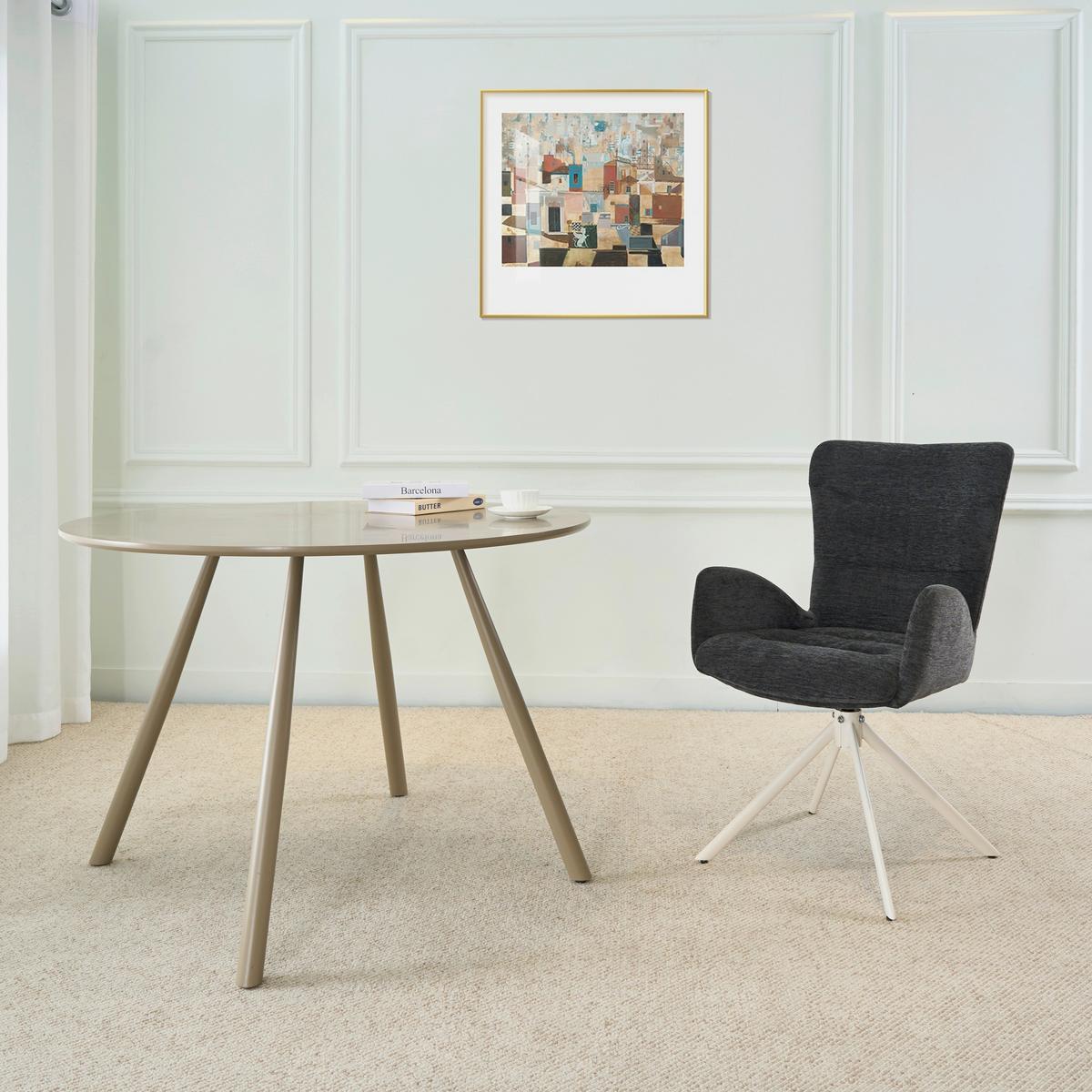STOLIČKA S PODRÚČKAMI STELLA - sivá/béžová, Design, kov/textil (58/88,5/68cm) - Mömax