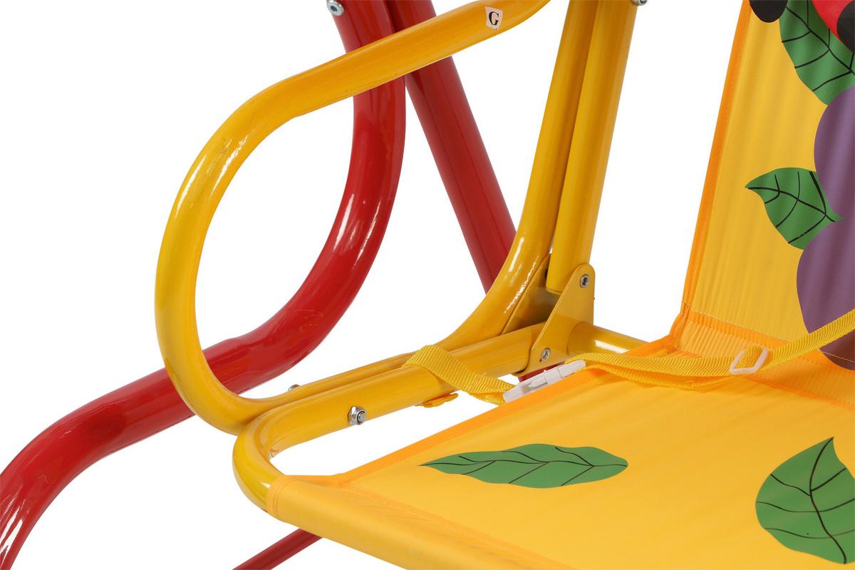 Kinder-Hollywoodschaukel Stahl, Rot - Rot, MODERN, Textil/Metall (115/118/75cm) - Siena Garden