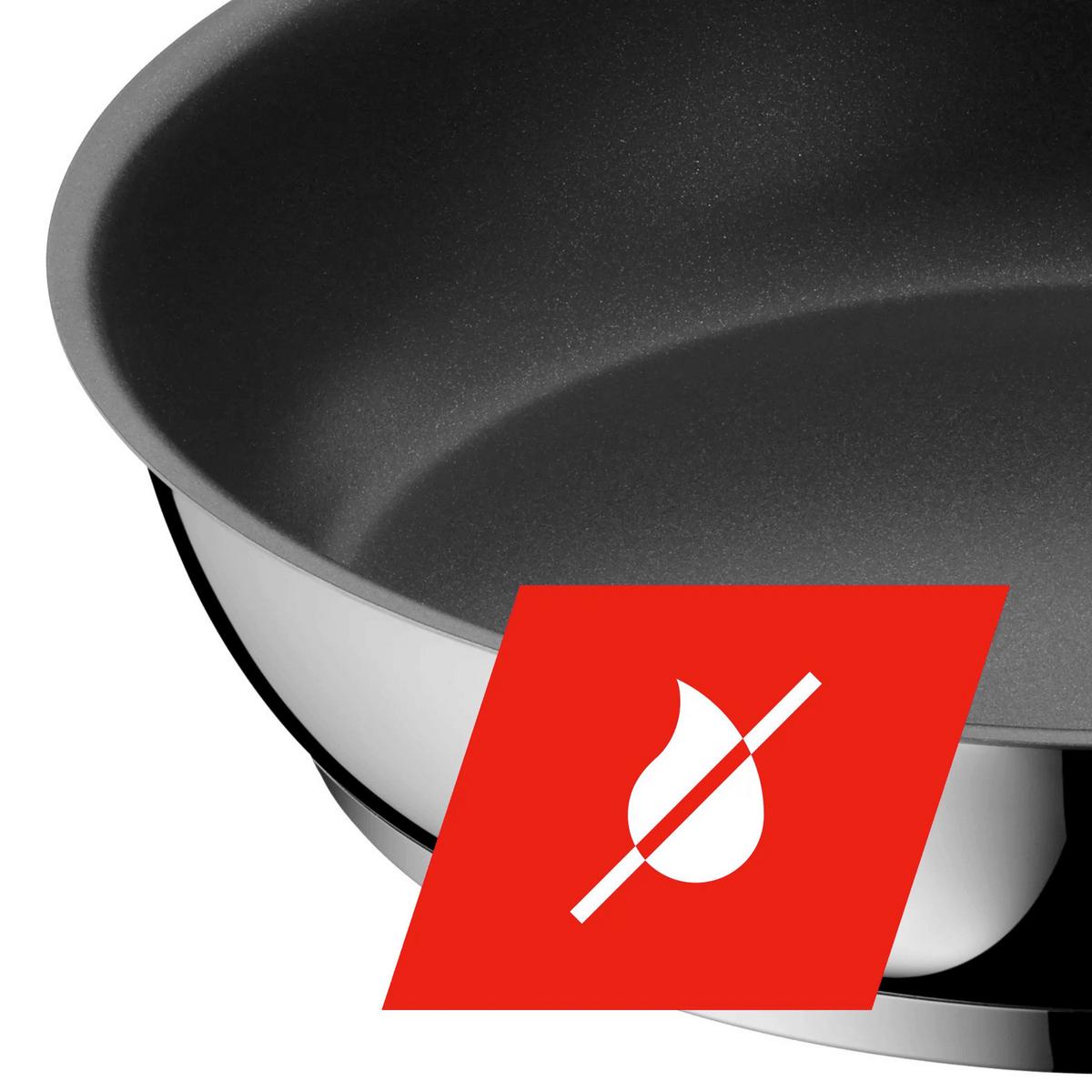 Pfannenset 2--teilig. Set Metall, Edelstahlfarben - Edelstahlfarben/Schwarz, Basics, Metall