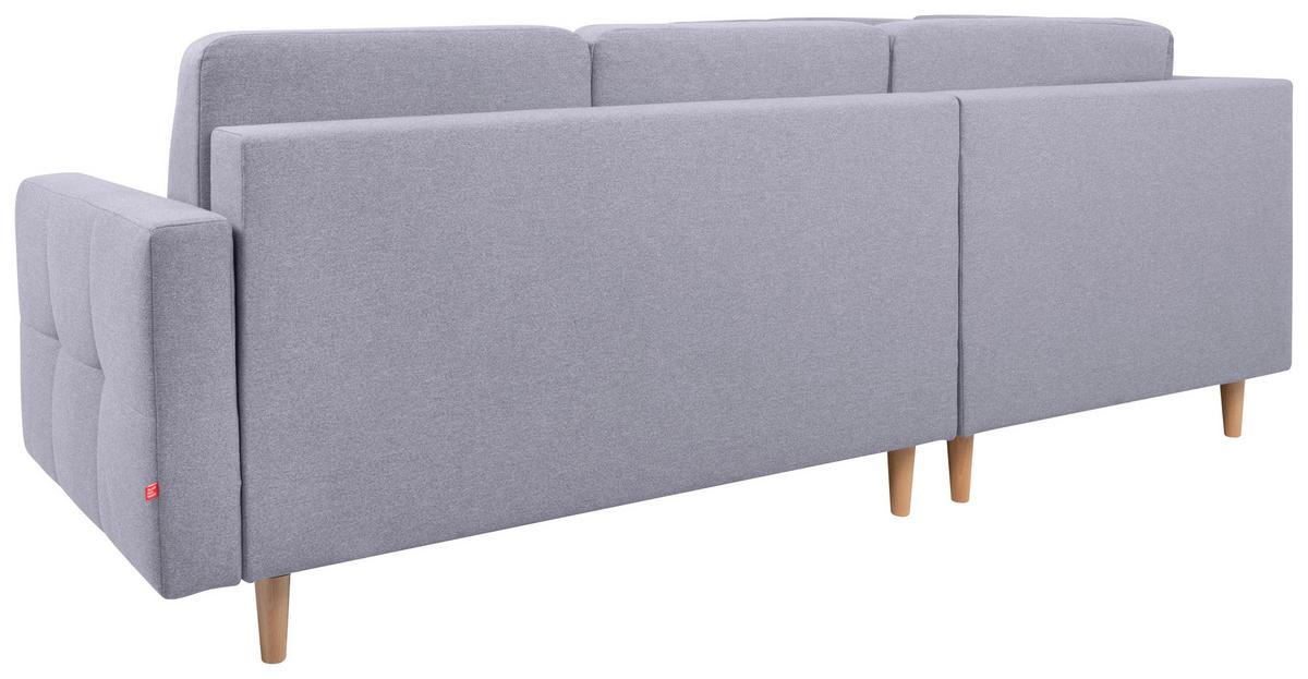 Eckschlafsofa Noret Graublau S: 242/242 cm - Eiche Wotan/Hellgrau, KONVENTIONELL, Textil (242/242cm) - MID.YOU