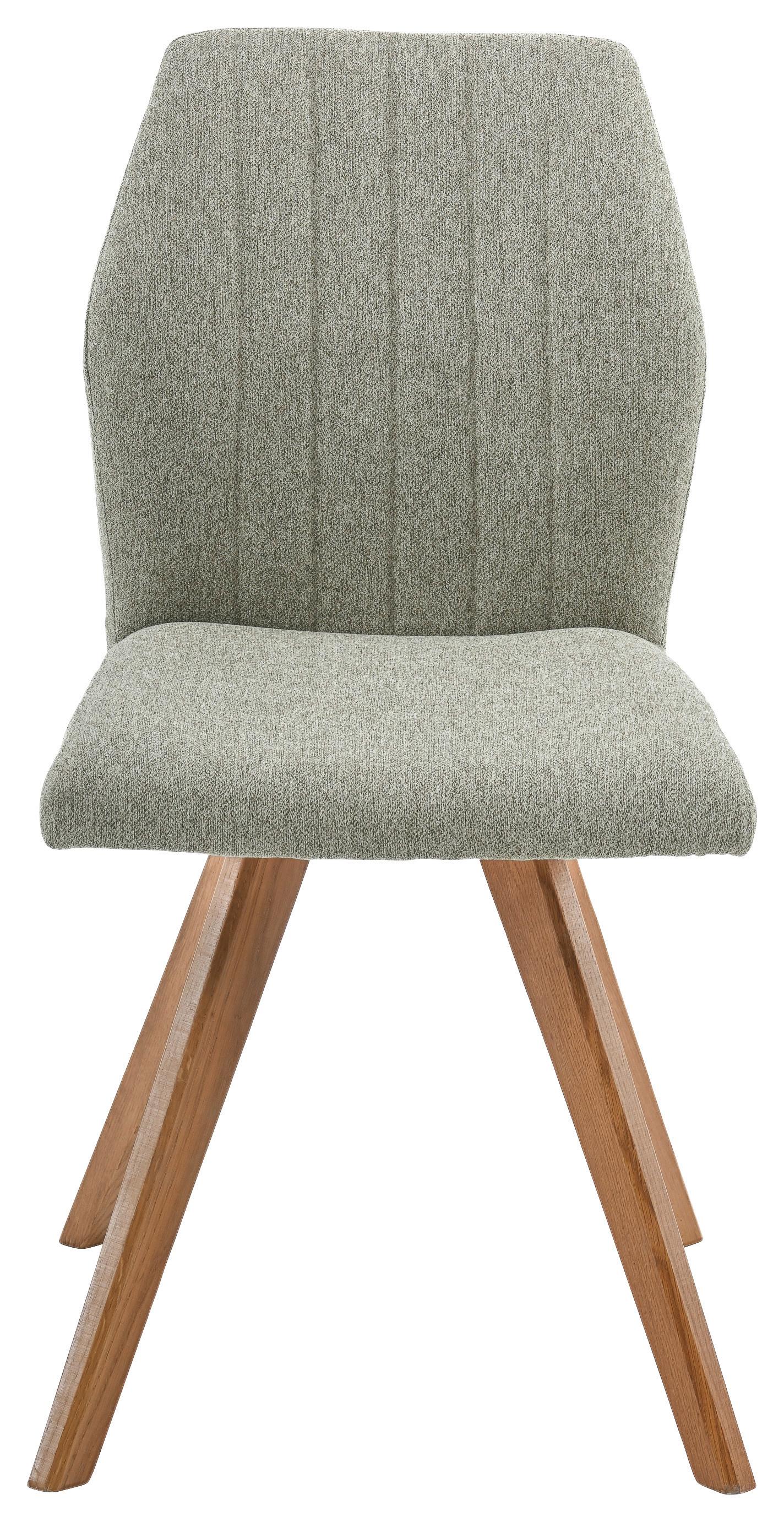 Stuhl Neva 2 Grün Eiche Massiv, B: 47 Cm - Grün, KONVENTIONELL, Holz/Textil (47/87,5/60cm)