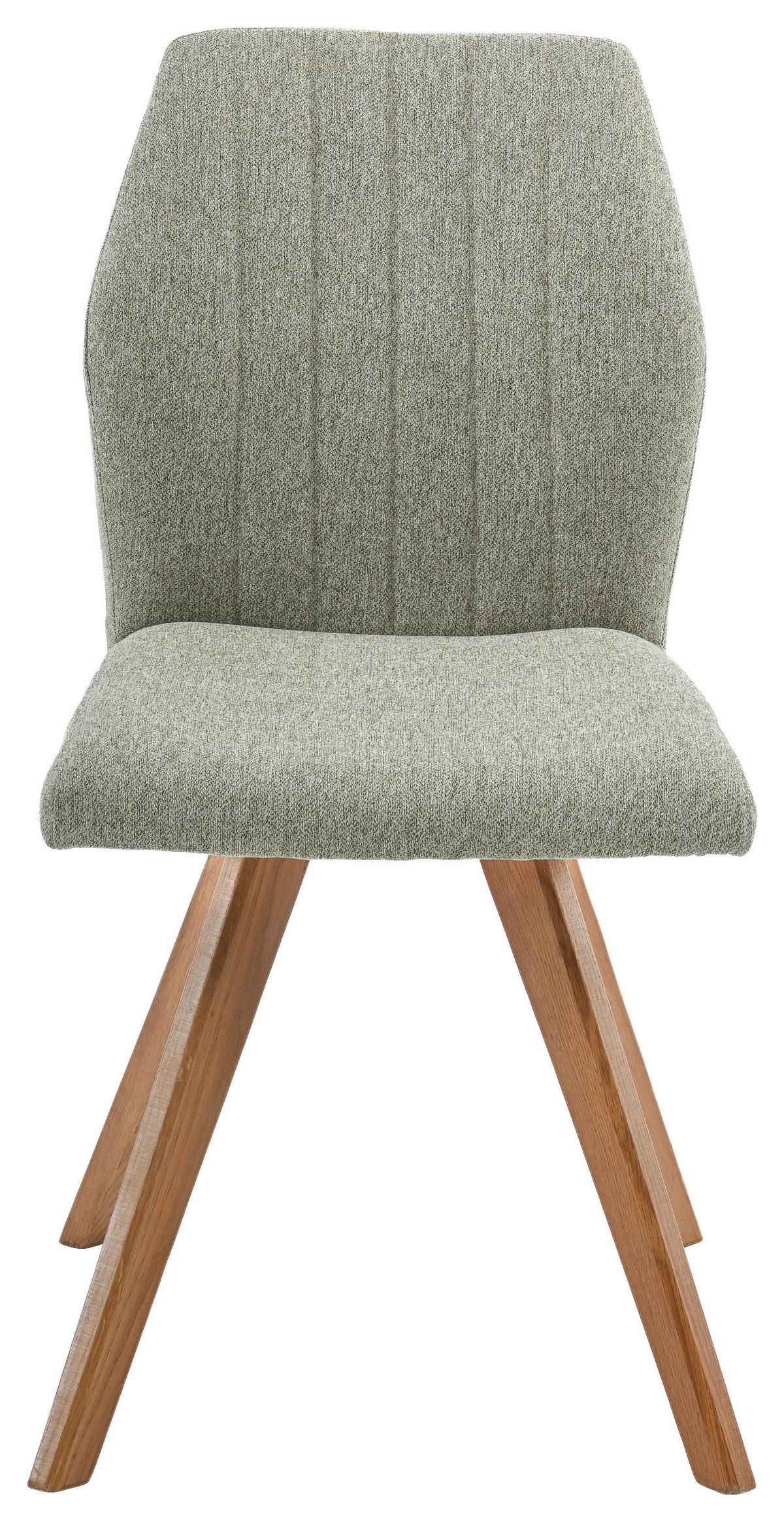 Stuhl Neva 2 Grün Eiche Massiv, B: 47 Cm - Grün, KONVENTIONELL, Holz/Textil (47/87,5/60cm)