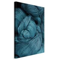 Leinwandbild Melancholic Wool Schwarz Hellblau B: 40 cm - Schwarz/Hellblau, Basics, Holzwerkstoff/Textil (40/60/1.2cm) - artgeist