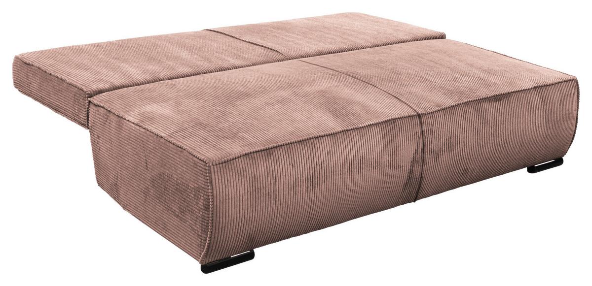 Schlafsofa Flow Rosa B: 202 cm - Schwarz/Rosa, Design, Textil (202/90/99cm) - MID.YOU