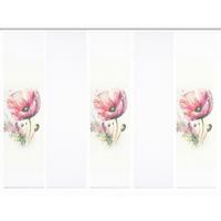 Flächenvorhang Meliora 5er Set - Salbeigrün/Rosa, Natur, Textil (60/245cm)