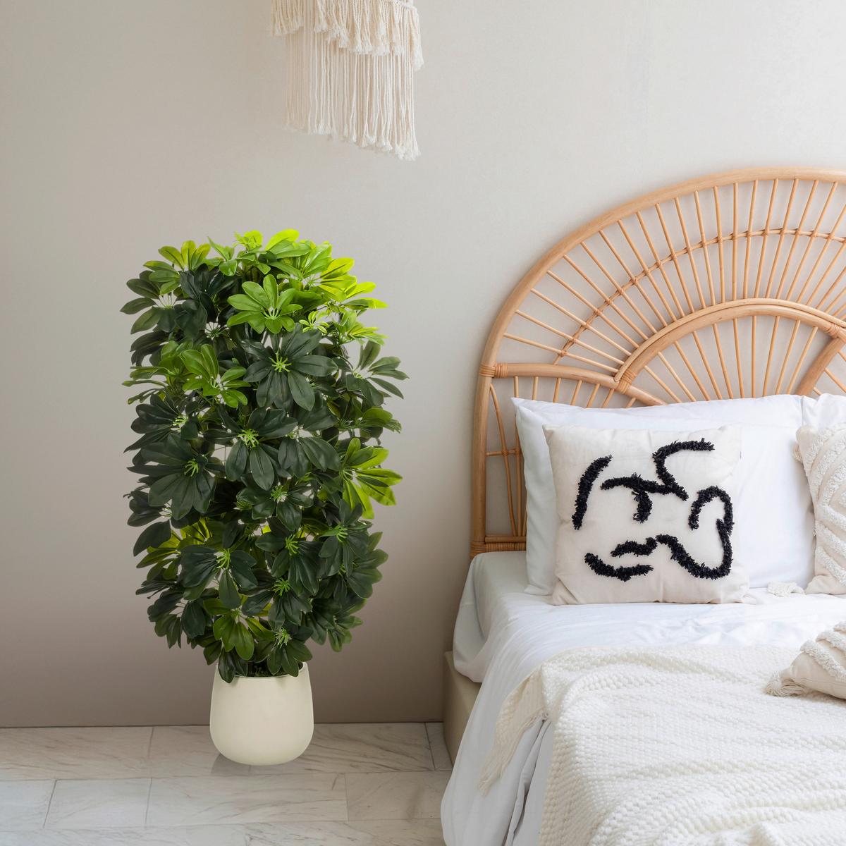 KUNSTPFLANZE Schefflera Grün B: 48cm - Weiß/Grün, MODERN, Kunststoff/Metall (48/110/45cm) - MID.YOU