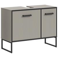 Waschbeckenunterschrank Bagno Kaschmir B: 80 Cm - Kaschmir/Schwarz, MODERN, Holzwerkstoff (80/63/36cm) - MID.YOU