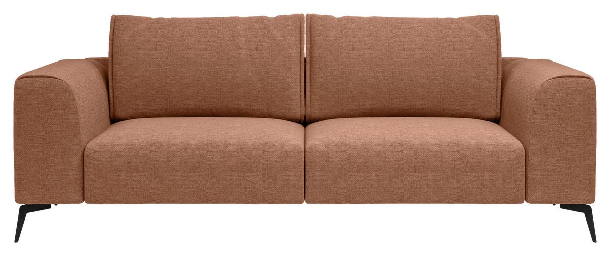 3-Sitzer-Sofa Seul - Schwarz/Orange, Design, Holz/Textil (246/87/88cm) - MID.YOU