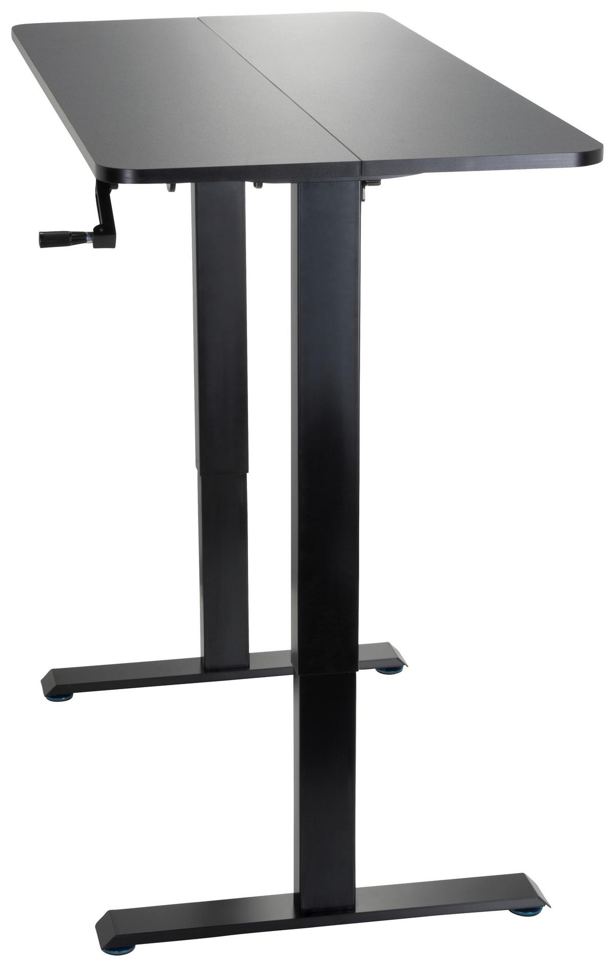 Schreibtisch Stand Cr Schwarz Höhenverstellbar B: 120 Cm - Schwarz, MODERN, Holzwerkstoff/Metall (120/74/60cm) - MID.YOU
