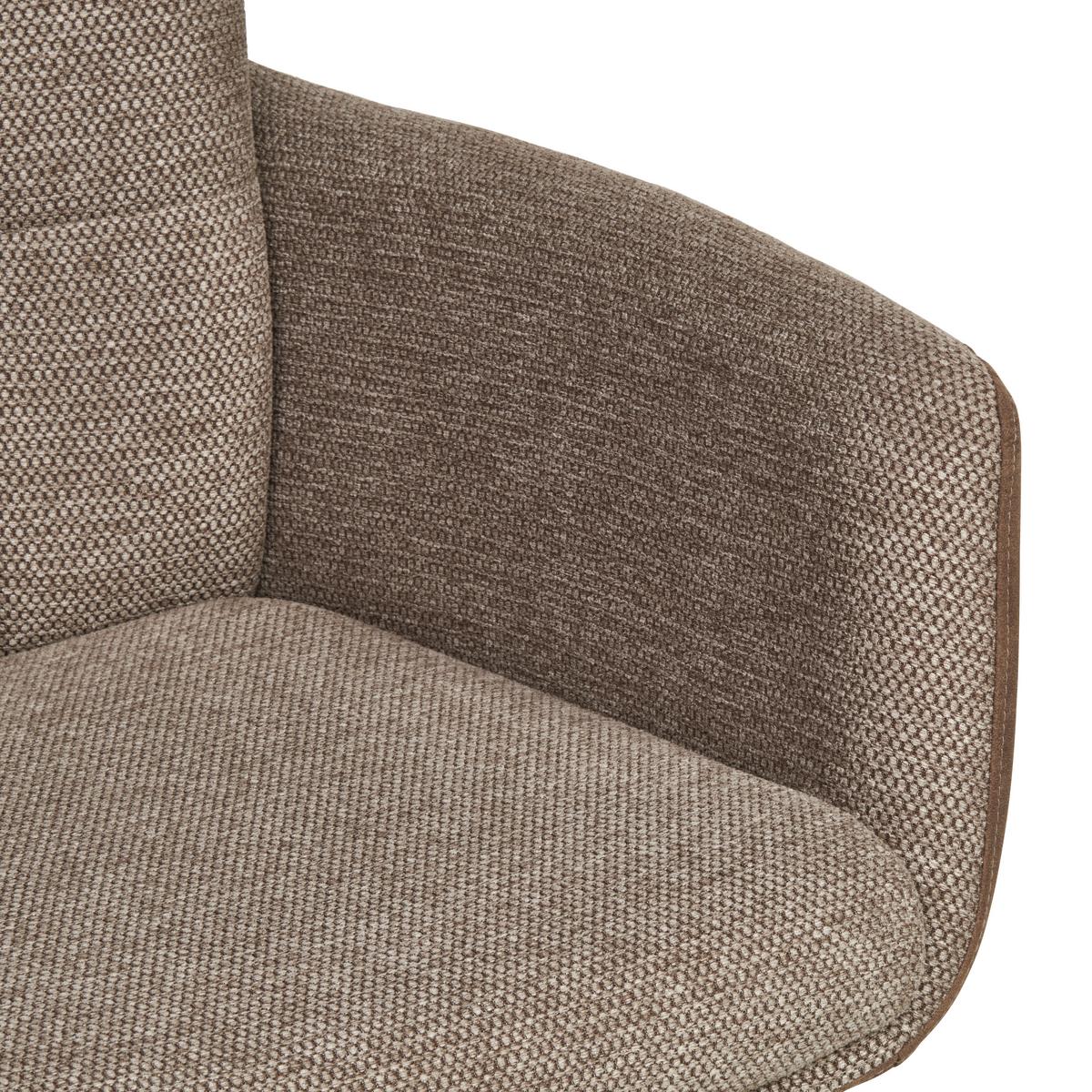 Armlehnstuhl Naim, Braun B: 60 Cm, 180° Drehbar - Schwarz/Braun, KONVENTIONELL, Holz/Textil (60/93/66cm) - MID.YOU