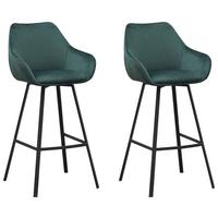 Barhocker-set Casper - Dunkelgrün/Schwarz, Design, Textil (55/109/57cm) - MID.YOU